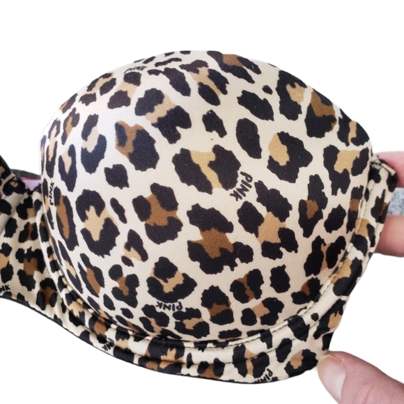 PINK Victoria Secret Multi-Way Push-Up Bra in Cheetah Print 34B - Picture 3 of 6